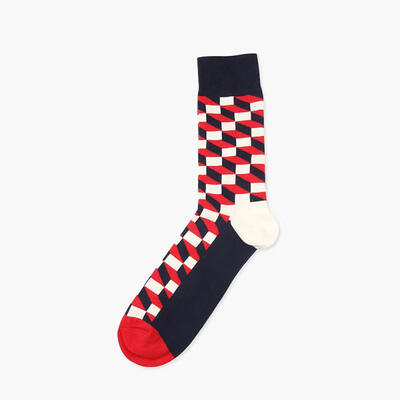 

Happy Socks Causal Breathable Lattice Hit Color New Harajuku Socks Colored Cotton Mens Crew Socks 1 Pair