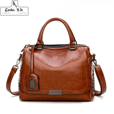 

2019 Boston PU Leather Women Tote Bag High Quality Female Handbag Lady Red Black Brown Shoulder Bag For Shopping Work