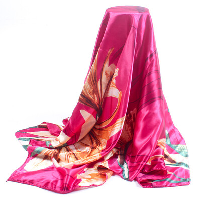 

New printing simulation silk satin scarf Scarf scarf 90cm shawl manufacturers wholesale a generation