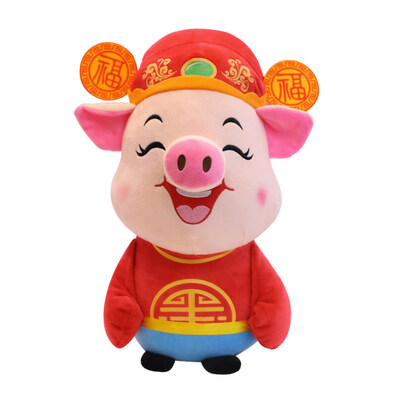 

2019 New Year Chinese Mascot Tang Suit Pig Doll Plush Toy Home Decor Kids Gift
