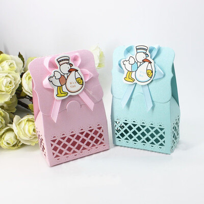 

FUNNYBUNNY Wedding Bridal Birthday Party Decors 12Pcs Cute Ribbon Candy Boxes Gift Bags for Baby Shower Birthday Party