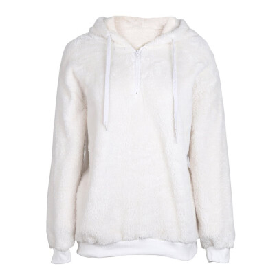 

Women Winter Thick Warm Hoody Long-sleeved Hooded Solid Color Plus Size Sweatshirt Pocket Fleece Casual Spring Jacket