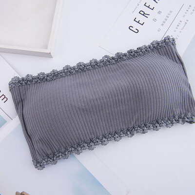 

Rear Three-Breasted Thread Strapless Tube Top Solid Color Knit Thread Tube Top