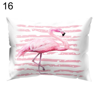 

Flamingo Printed Rectangle Throw Pillow Case Sofa Bed Cushion Cover Home Decor