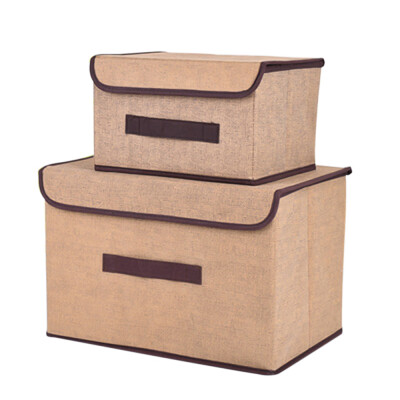 

Collapsible Non-Woven Storage Bins Baskets Boxes Containers Closet Organizers with Lids & Handles for Clothes Toys 2-Pack Pink