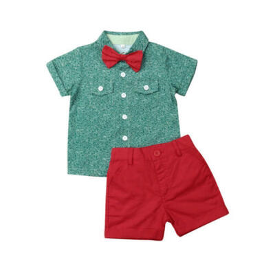 

2pcs Toddler Kids Baby Boy Gentleman Outfit Clothes Formal Shirt TopsShorts Set