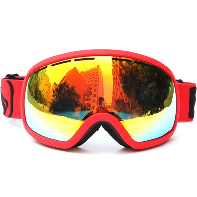 

Skiing Snowboarding Skating Goggles UV Protection Anti-fog Wide Spherical PC Lens Anti-slip Strap Helmet Compatible