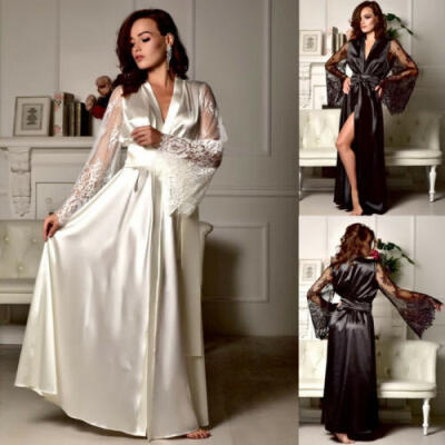 

Women Sexy Sleepwear Nightgown Satin Silk Babydoll Lace Robes Sleep Dress Skirt