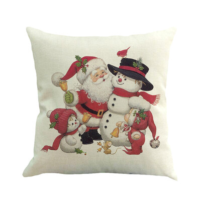 

〖Follure〗Christmas Cotton Linen Sofa Car Home Waist Cushion Cover Throw Pillow Case
