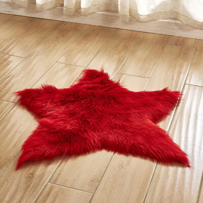 

Gobestart Pentagram floor mat Non Slip Rug Mats Hairy Soft Fluffy Faux Fur Carpet Mat Home