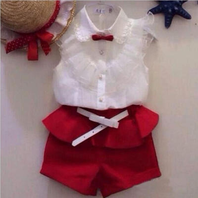 

Fancy Baby Girls Princess Lace Floral Tops ShirtShort Pants Outfits Set Twinset