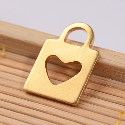 

Lock 304 Stainless Steel Charms Golden 165x115x1mm Hole 4x35mm