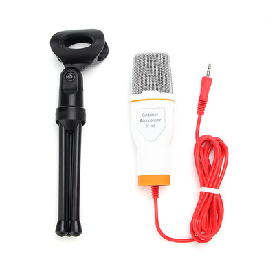 

Professional Condenser Sound Audio Wired Stereo Microphone for PC Laptop Skype Recording Sound Podcast with Stand Holder