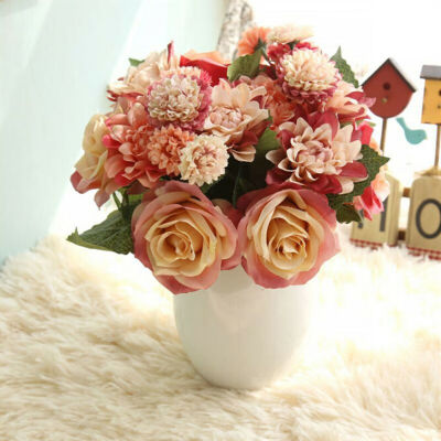 

Artificial Flower Dahlia Rose For Wedding Bouquets Home Decoration Silk