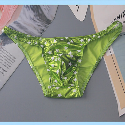 

Tailored New Men Sexy Artificial leather Star Print Underpant Soft Brief Underwear