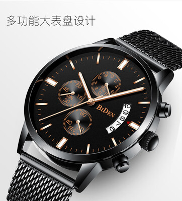 

BIDEN Biden mens watch business fashion network with waterproof calendar small seconds quartz watch mens watch