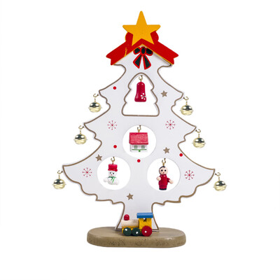 

Siaonvr Mini Christmas tree Santa Claus Snowman Wooden Swing Decoration Party Decor