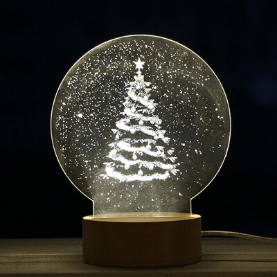 

〖Follure〗Christmas Panel Acrylic 3D LED Christmas Tree Lamp Night Light Desk Gift