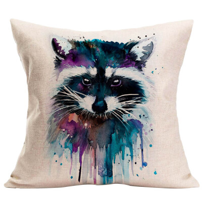 

Linen Creative Colorful Painting Pillow Case Cover Sofa Car Waist Cushion Cover