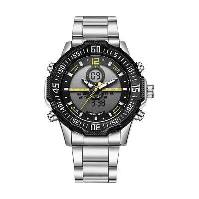 

WEIDE WH6105 Dual Display Quartz Digital Men Watch Multifunctional Sports 3ATM Waterproof Big Dial Large Face Stopwatch Timer Week