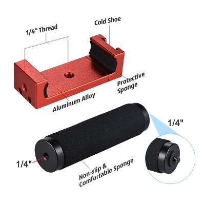 

Andoer Phone Tripod Mount Adapter&Handle Smartphone Bracket Holder Clip with Cold Shoe for iPhone X 8 7 6s 6 5 plus for Samsun