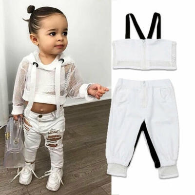 

Newborn Baby Girl Kid Mesh Sling Set Summer Clothes 1-4Y