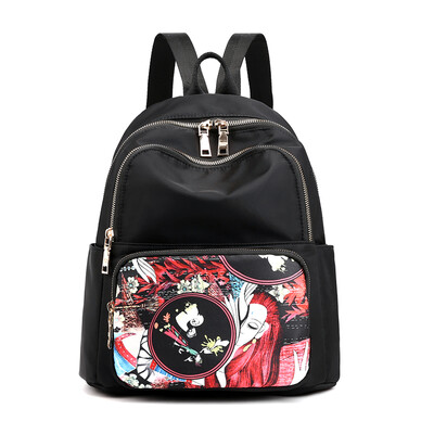 

Nylon Oxford cloth backpack womens small bag tide portable multi-compartment backpack ethnic travel backpack