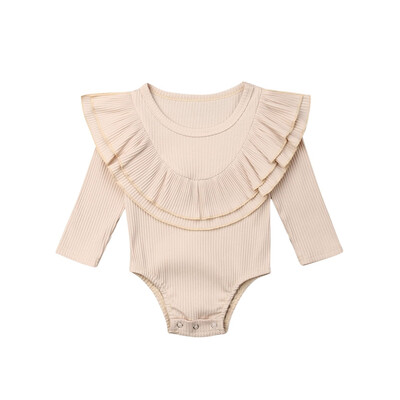 

Newborn Baby Girl Ruffle Solid Romper Bodysuit Jumpsuit Outfits Clothes