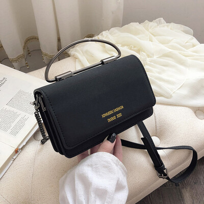 

North bag 2019 autumn new tide Korean womens bag retro Hong Kong wind bag frosted simple chain handbag