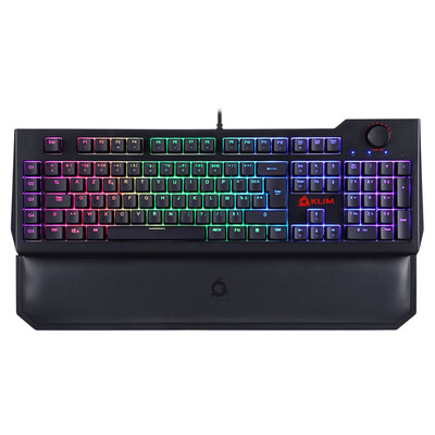 

KLIM Vidi knob adjustableRGB multi-functional mechanical keyboardred axishand bracketwith HUB function