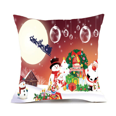 

Tailored Merry Christmas Pillow Cases Cotton Linen Sofa Cushion Cover Home Decor