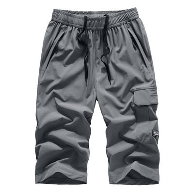 

Tailored Mens Summer Plus Size Thin Fast-drying Beach Casual Sports Calf-Length Pants