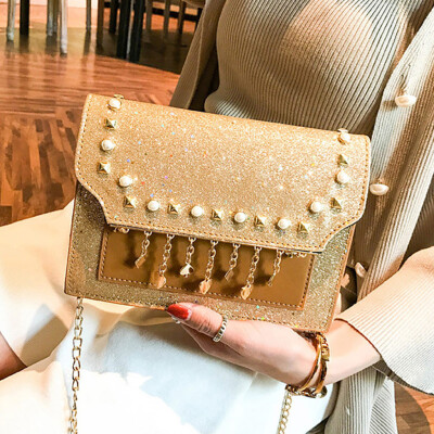 

Tailored Women Sequin Chain Colorful Small Square Bag Wild Shoulder Messenger Bag