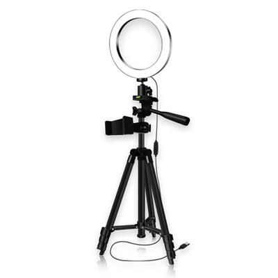 

LED Selfie Stick Ring Fill Light Dimmable Ring Lamp wTripod Phone Clip