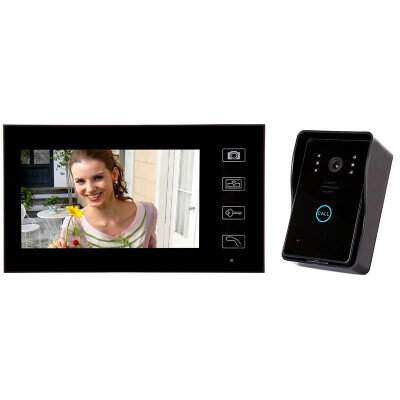 

24GHz 7" TFT Wireless Video Door Phone Hands Free Visual Intercom Doorbell IR Night Vision Photo Taking Touch Key 2 Monitors Rain