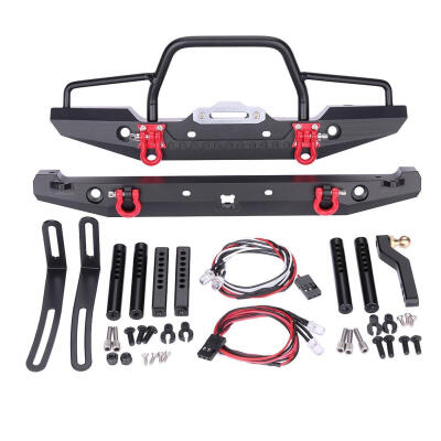 

110 RC Rock Crawler Metal Front Bumper with Led Light for Axial SCX10 9004