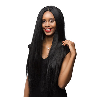 

23" Straight Long Hair Wigs Black For Women Heat Resistant Synthetic Wigs Allow Curling Daily Party Cosplay Wigs