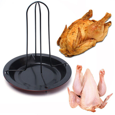 

Gobestart Chicken Duck Holder Rack Grill Stand Roasting For BBQ Rib Non Stick Carbon Steel