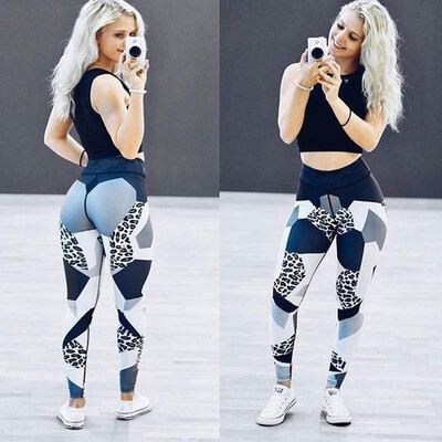 

New pants cross-border eaby Europe&the United States foreign trade digital leopard leggings hip elastic high waist leggings 30