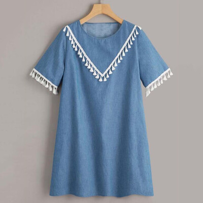 

Roseonmyhand Women Plus Size Summer Short Sleeve Solid Bandage Casual Blouse Shirt