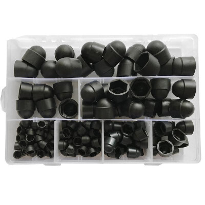 

145pcs Black 6 Sizes Bolt Cover Nylon & Plastics Metric Dome Bolts Nuts Caps -4M5M6M8M10M12 Hex Screws Bolt Cover Kit with B