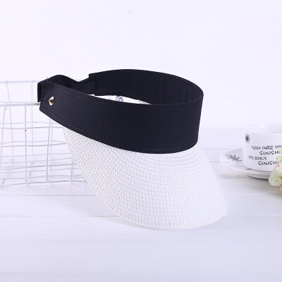 

Summer sunshade sunscreen foldable empty top duck tongue hat fashion out of rivet straw hat hoop wholesale