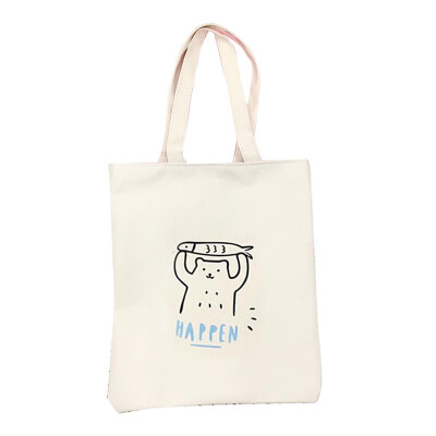 

Female Shopping Canvas Totes Women Casual Large Capacity Totes Durable Cartoon Print Bag Daily Use Eco Female Bags