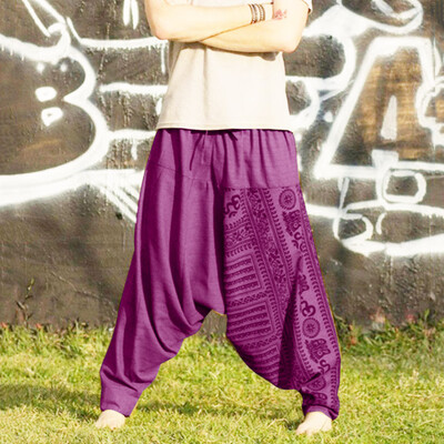 

Gobestart Mens Long Casual Print Loose Trousers Large Size Nationality Trousers Pants