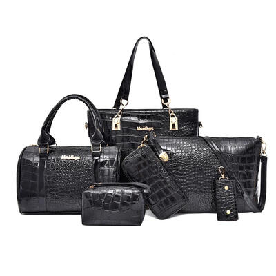 

6pcsset Alligator Pattern Shoulder Handbags Clutch Leather Women Card Bags
