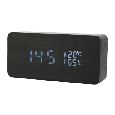 

〖Follure〗Digital LED Wood Wooden Desk Clock Alarm Snooze Voice Control Timer Thermometer