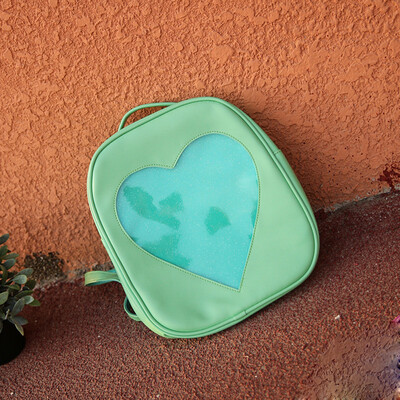 

Tailored Summer Candy Transparent Love Heart Shape Backpacks School Backpack Girls Bag BK