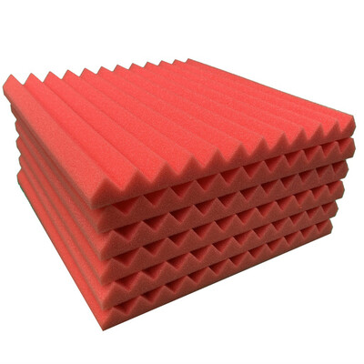 

〖Follure〗6Pcs Acoustic Foam Panel Sound Stop Absorption Sponge Studio KTV Soundproof