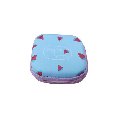 

Gobestart Storage Bag Fresh Style Cartoon Pattern Portable USB Cable Earphone Storage Bag