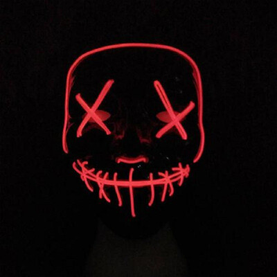 

Led Mask Halloween Party Masque Masquerade Masks Neon Maske Light Glow In The Dark Mascara Horror Maska Glowing Masker Purge
